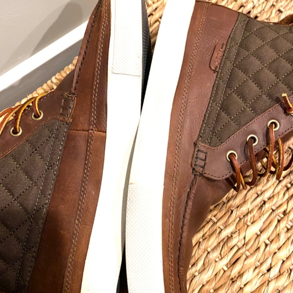 Polo Ralph Lauren Tomas Boots Shoes Mens 10.5D Quilted Leather Moc Toe Brown